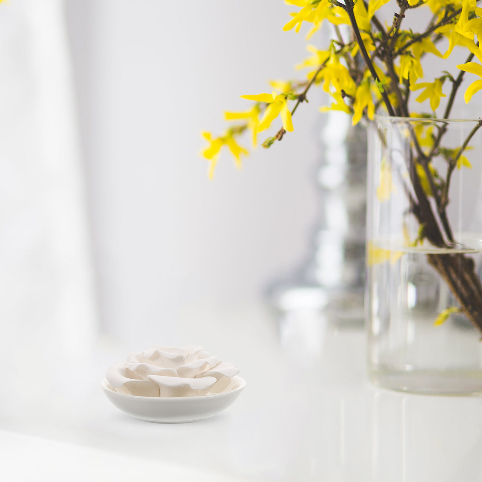 Home Fragrance And Diffuser - Portable Essential Oil Stone Diffuser Flower