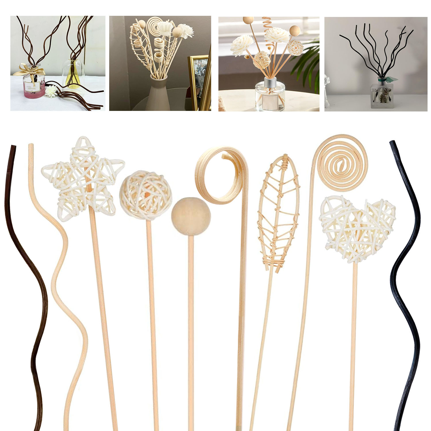 5/15Pcs Long Wavy Rattan Reed  - Home Fragrance Reed Diffuser Refill のレビューと価格