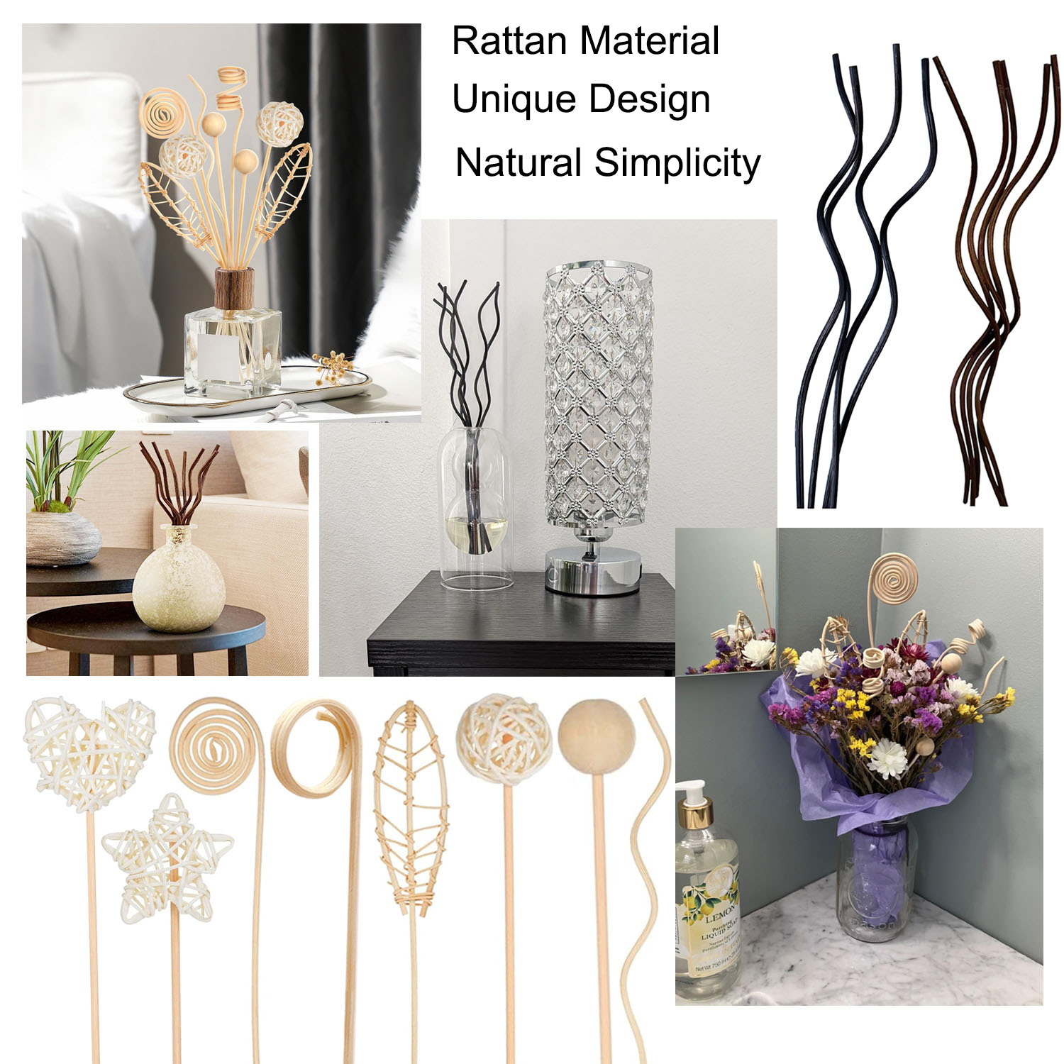 5/15Pcs Long Wavy Rattan Reed  - Home Fragrance Reed Diffuser Refill のレビューと価格