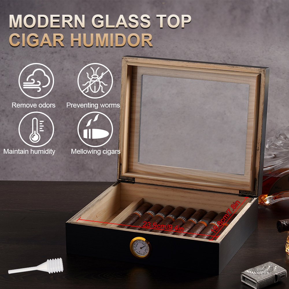 20-30 Cigar Humidor Cedar Wood - Home Fragrance Maple Walnut のレビューと価格