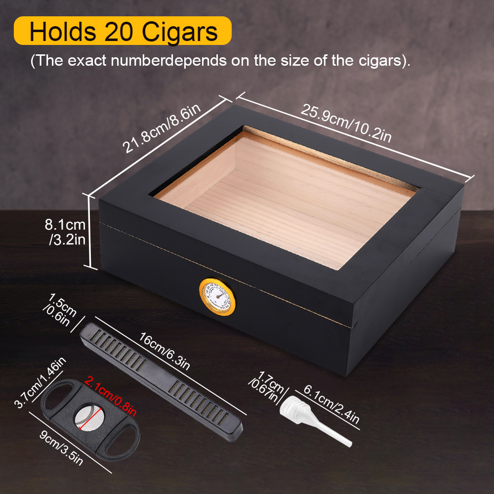 20-30 Cigar Humidor Cedar Wood - Home Fragrance Maple Walnut のレビューと価格