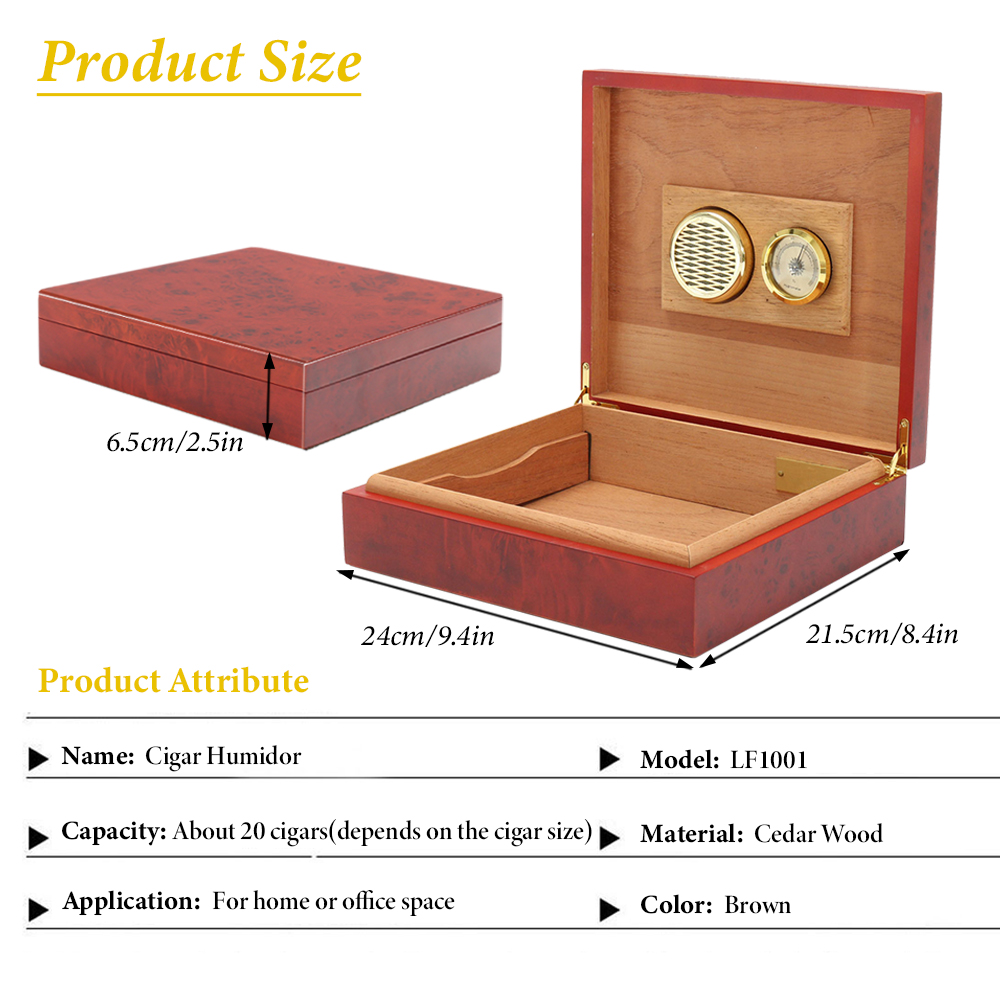 20Count Cigar Humidor Box Ceda - Home Fragrance Maple Walnut のレビューと価格