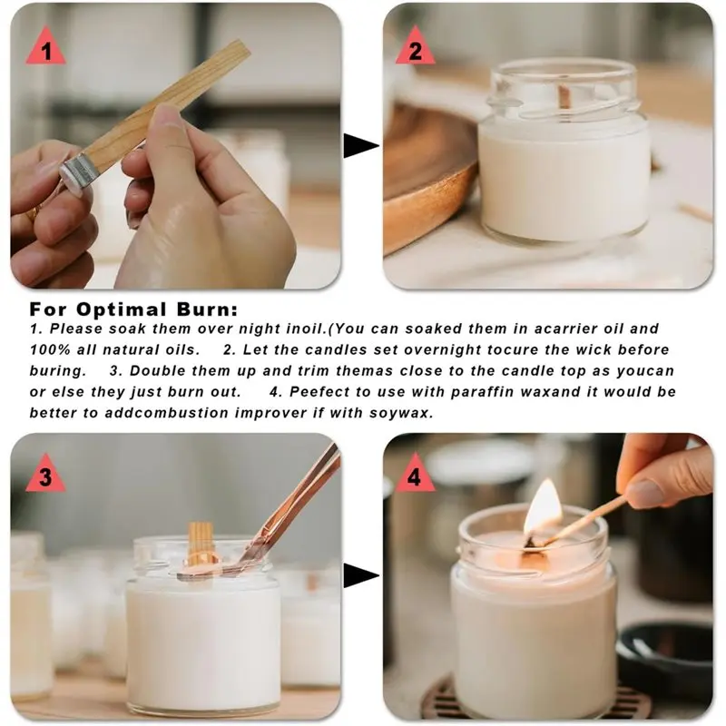 100Pcs Premium Wooden Candle W - Wooden Wick Candle のレビューと価格