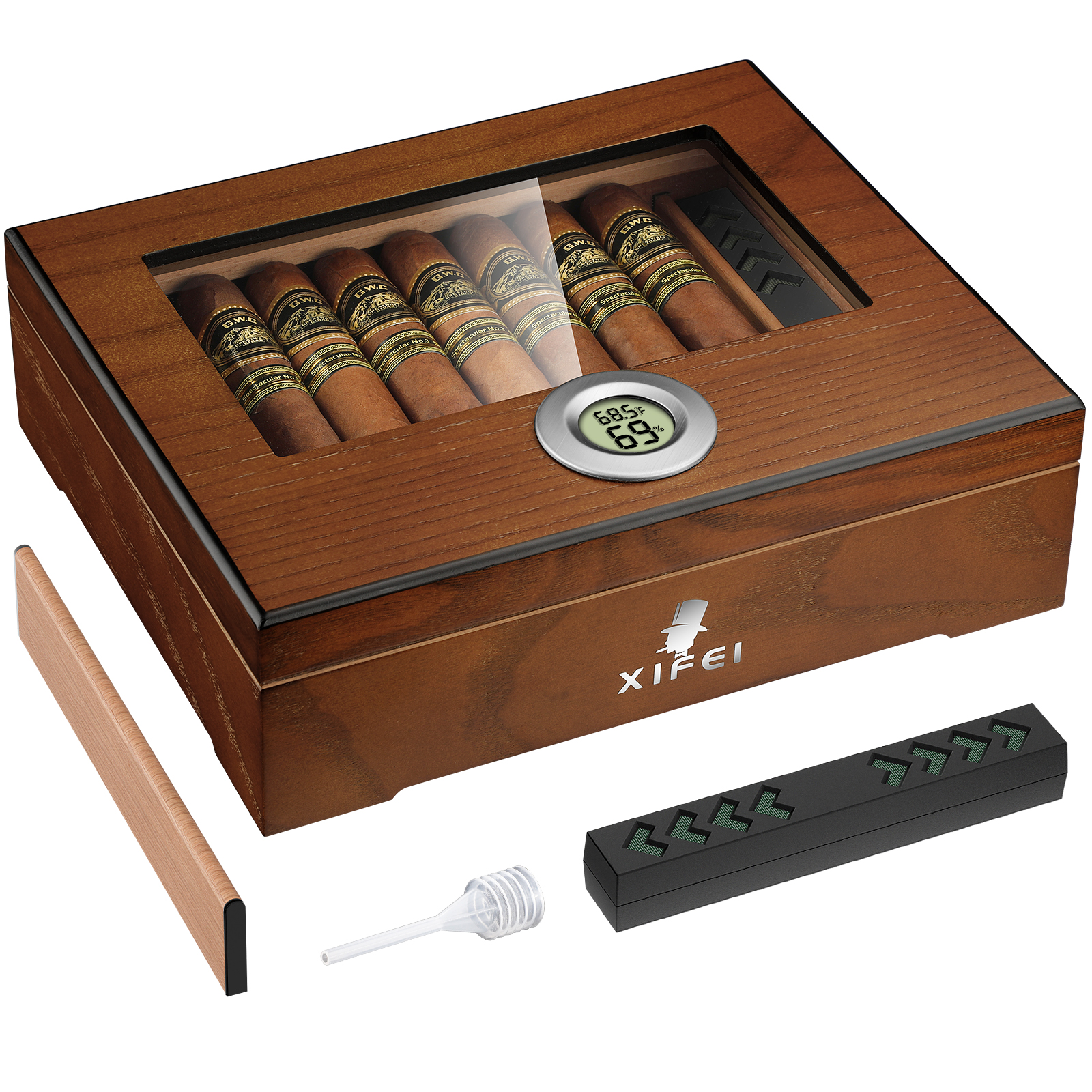 Cigar Humidor, Cedar Wood Desk - Home Fragrance Maple Walnut のレビューと価格