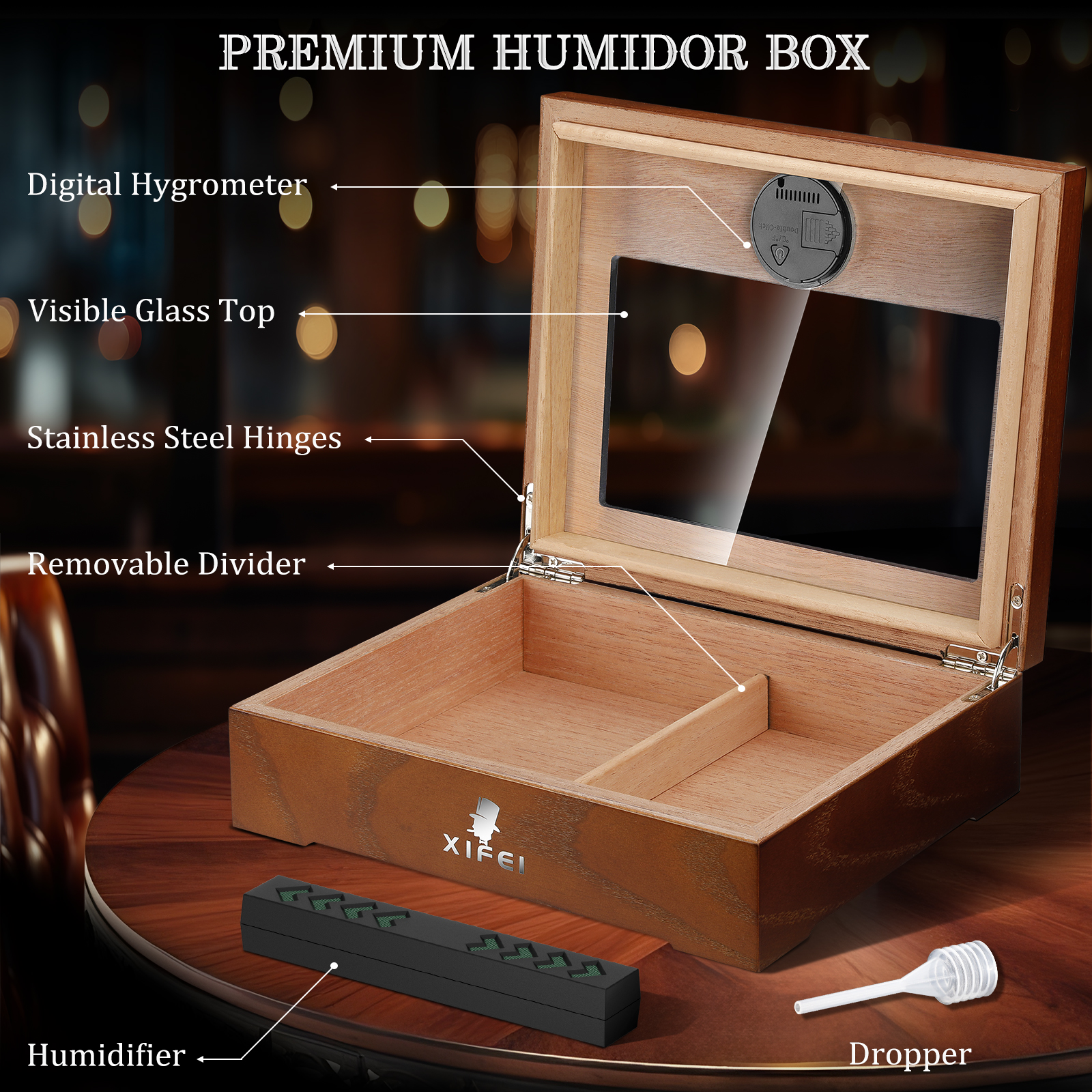 Cigar Humidor, Cedar Wood Desk - Home Fragrance Maple Walnut のレビューと価格