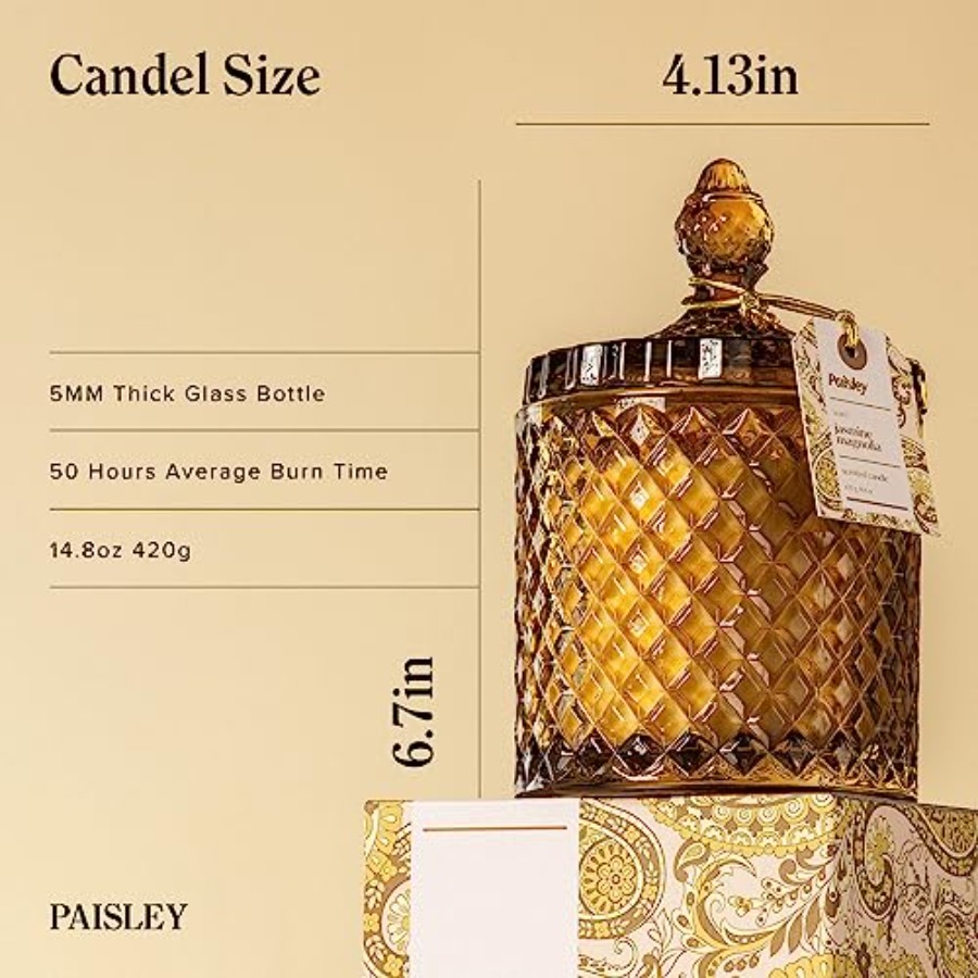 Scented Candle Large Wooden Wi - Wooden Wick Candle のレビューと価格