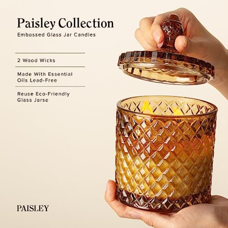 Scented Candle Large Wooden Wi - Wooden Wick Candle のレビューと価格