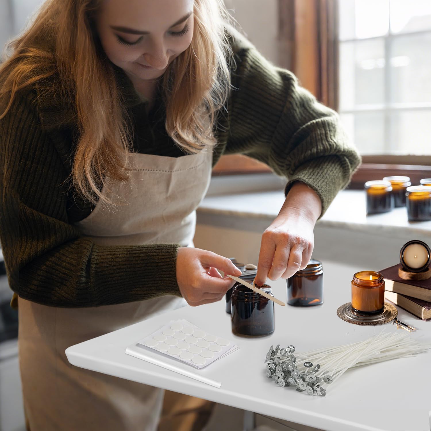 130 Pcs Candle Making Kit: Cot - Wooden Wick Candle のレビューと価格