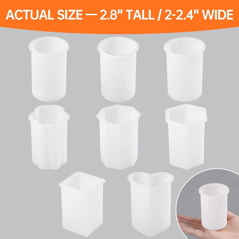 8 Silicone Candle Mold Set，Inc - Wooden Wick Candle のレビューと価格