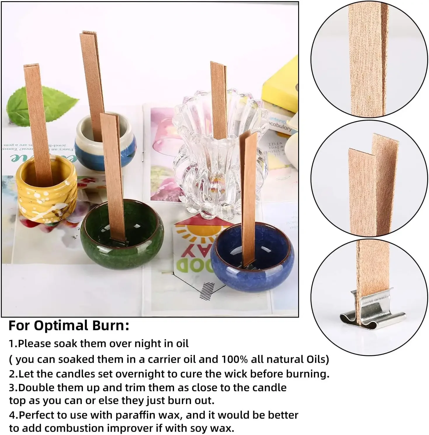 Handmade Soy Wax Candle Wooden - Wooden Wick Candle のレビューと価格