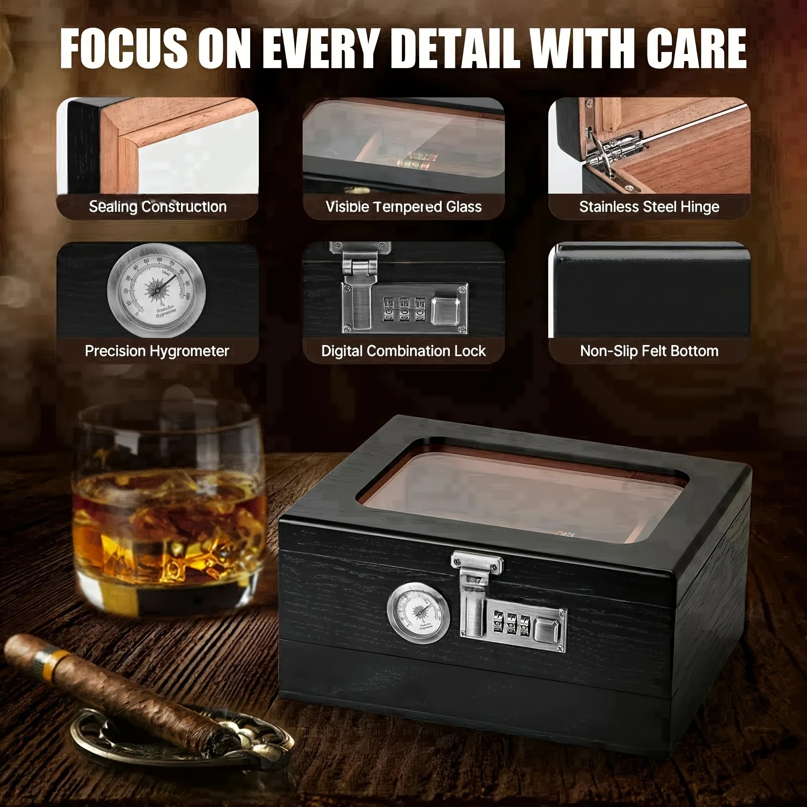 Snow-cedar wood cigar humidor, - Home Fragrance Maple Walnut のレビューと価格