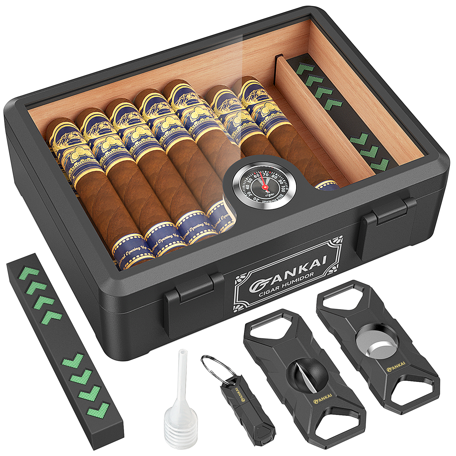 Cigar Humidor,Full Glass Top C - Home Fragrance Maple Walnut のレビューと価格