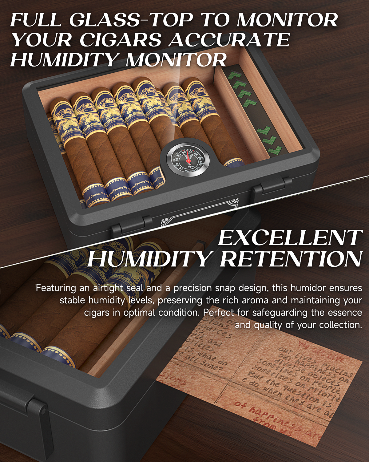 Cigar Humidor,Full Glass Top C - Home Fragrance Maple Walnut のレビューと価格