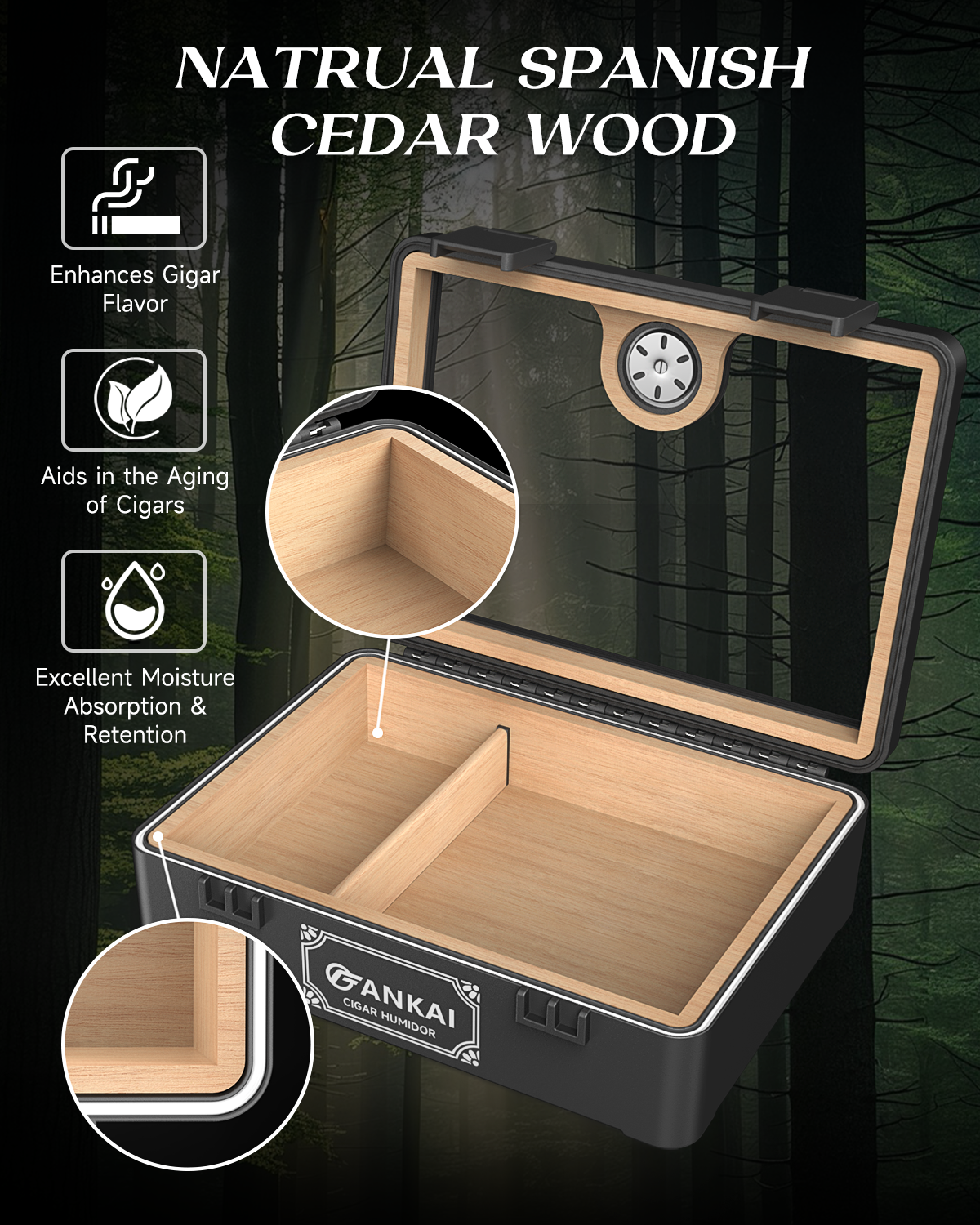Cigar Humidor,Full Glass Top C - Home Fragrance Maple Walnut のレビューと価格
