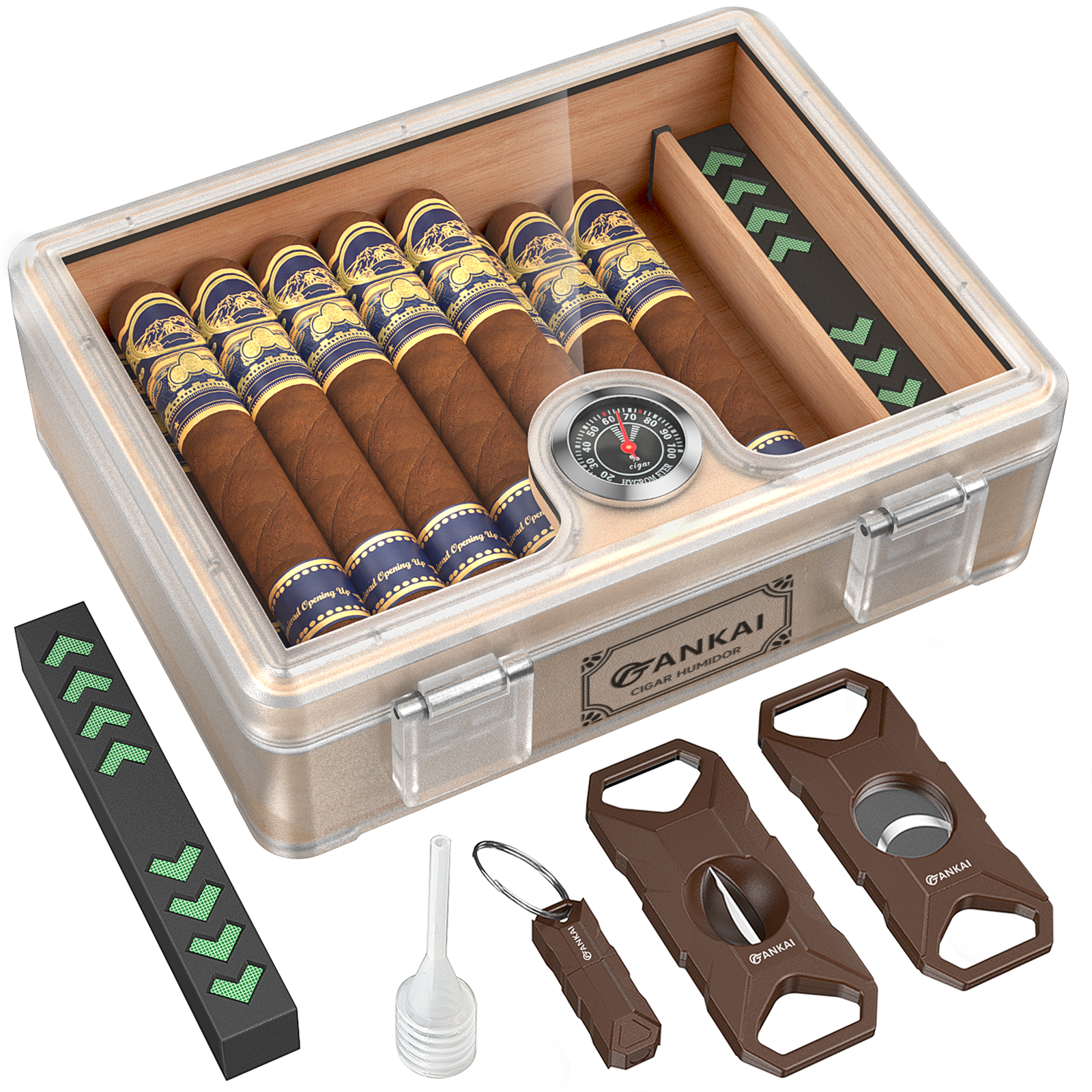 Humidor Cigar Box,with Cutter  - Home Fragrance Maple Walnut のレビューと価格