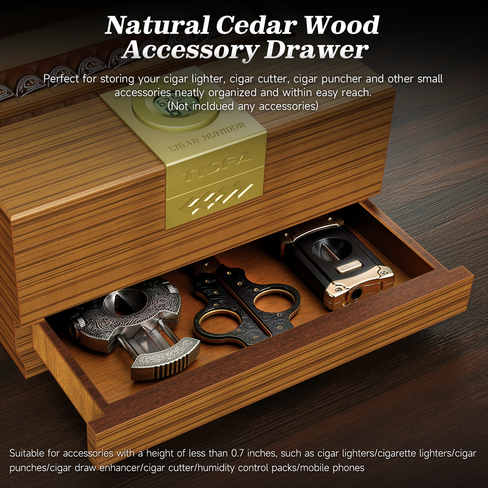 Cigar Box Humidor with Hygrome - Home Fragrance Maple Walnut のレビューと価格