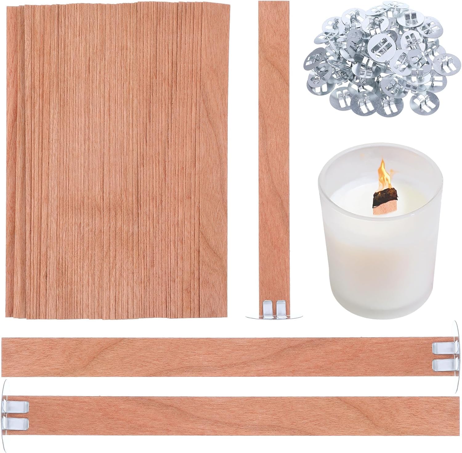 60Pcs Wood Wicks for Candles M - Wooden Wick Candle のレビューと価格