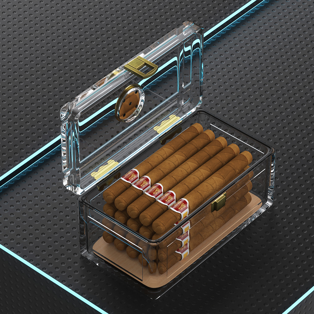 Acrylic Cigar Humidor With Ced - Home Fragrance Maple Walnut のレビューと価格