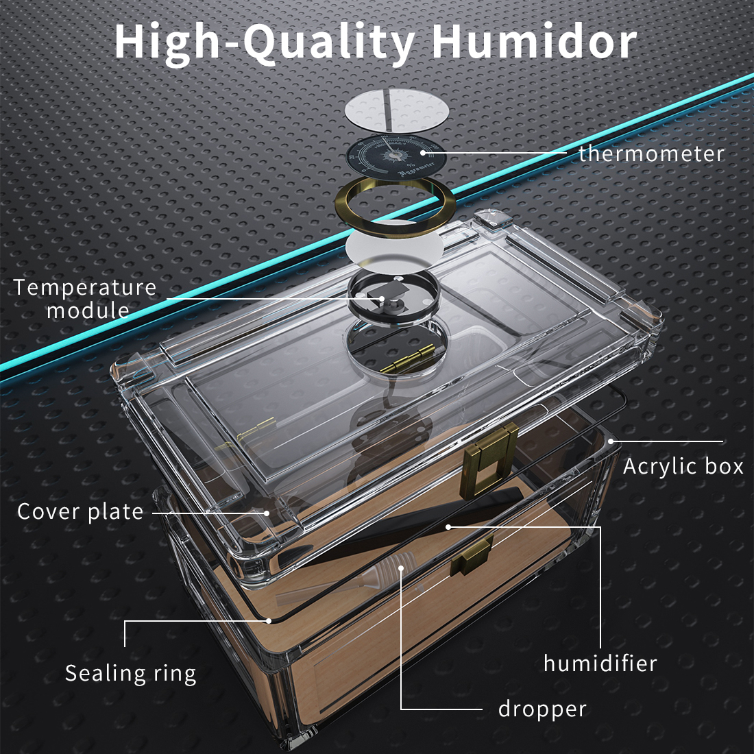 Acrylic Cigar Humidor With Ced - Home Fragrance Maple Walnut のレビューと価格