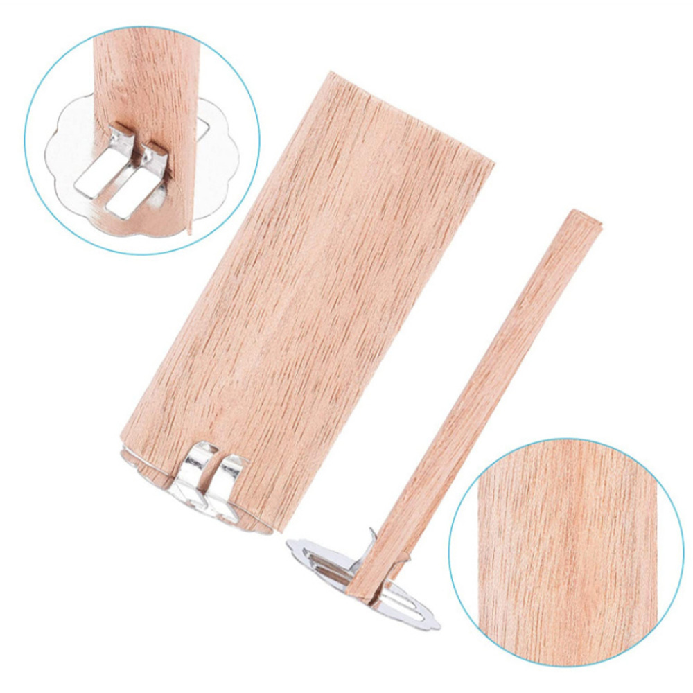 10 Pcs Flame Shaped Natural Wo - Wooden Wick Candle のレビューと価格