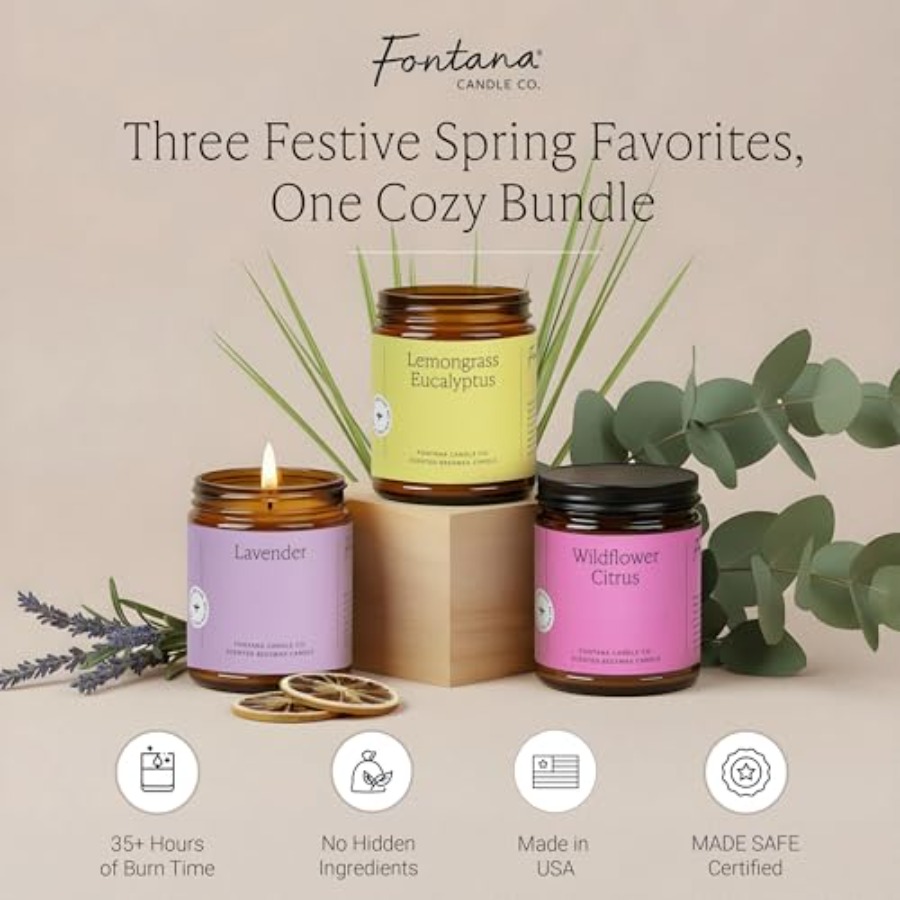 Spring home decor candle with  - Wooden Wick Candle のレビューと価格