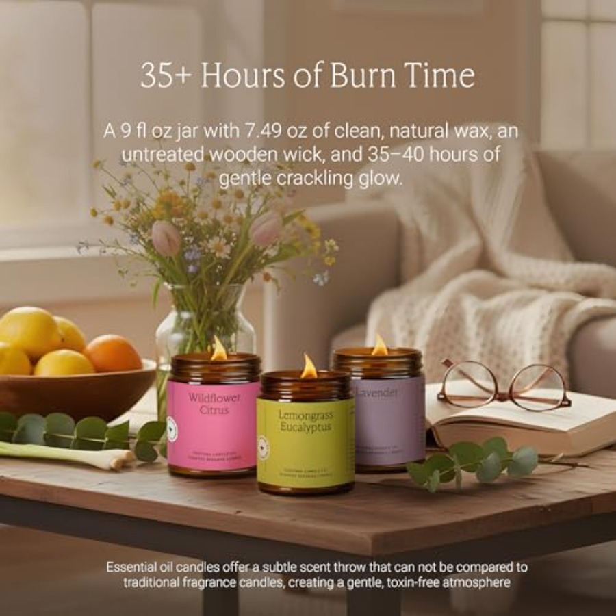 Spring home decor candle with  - Wooden Wick Candle のレビューと価格